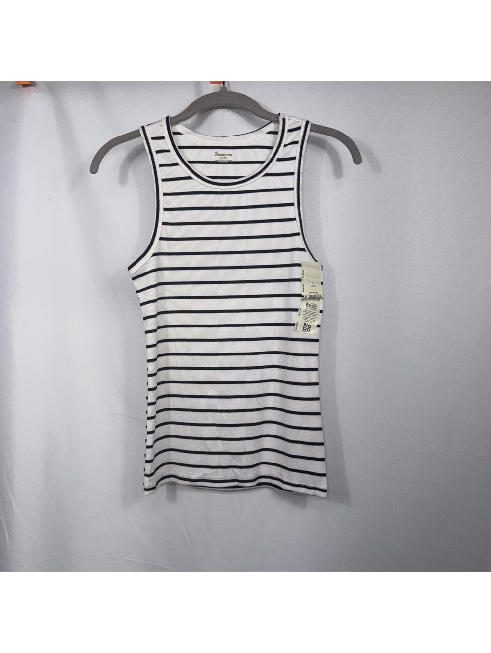 No Boundaries Striped High Neck Tank Top M NWT